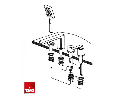 Смеситель для ванны с душем врезной Timo Torne 4330/03Y черный