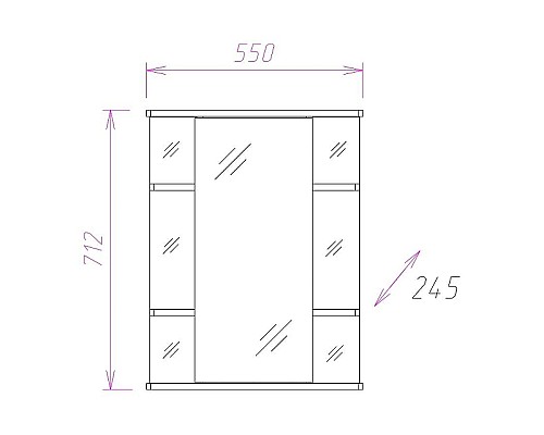 Зеркальный шкаф Onika Глория 55.01 R 205505 с подсветкой Белый