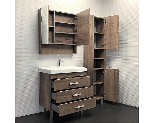 Тумба с раковиной Comforty Никосия 80Н 00-00007621 Дуб темный