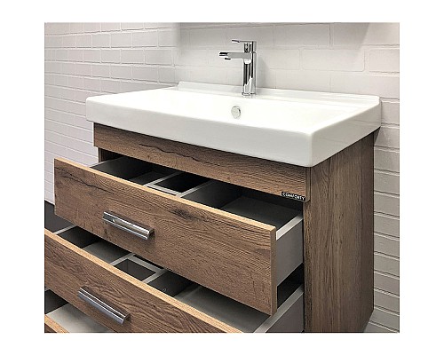Тумба с раковиной Comforty Никосия 80Н 00-00007621 Дуб темный