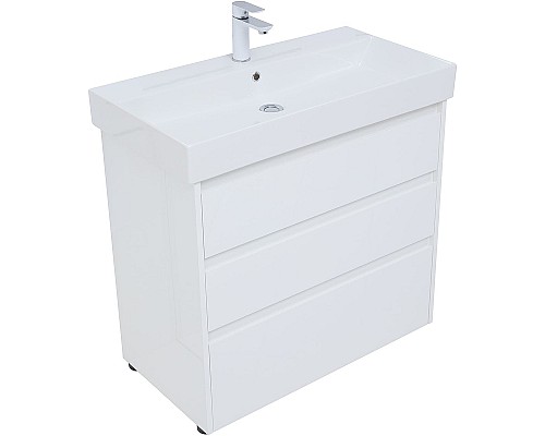 Тумба под раковину Aquanet Nova Lite 85 302475 Белый глянец