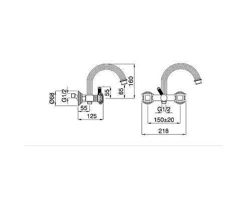 Смеситель для ванны Cezares OLIMP-VD-02-O