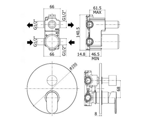 Смеситель для душа Paffoni Candy CA018CR Хром глянцевый