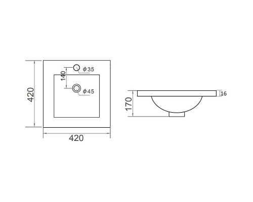 Раковина Orange 41 B03-410W Белая