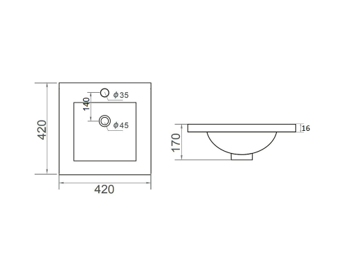 Раковина Orange 41 B03-410W Белая