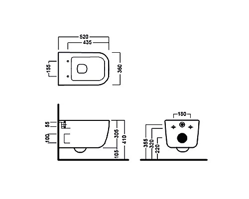 Унитаз Hatria Bianca Y3AK01 подвесной без сиденья