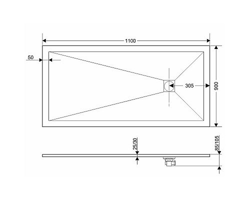 Душевой поддон из искусственного камня Grossman Strong 90x110 GR-S190110Q Белый