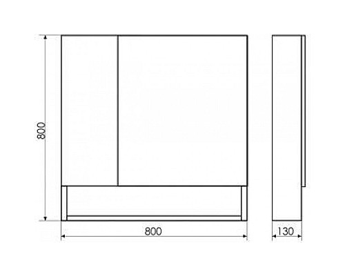 Зеркальный шкаф Comforty Никосия 80 00004138838 Дуб белый