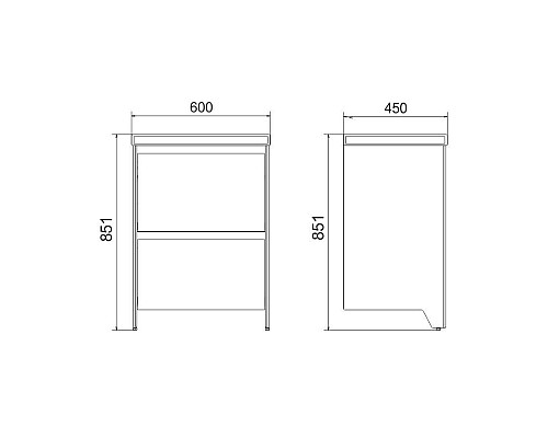 Тумба под раковину Velvex Klaufs 60 tnKLA.60.2Y-617.217 Черная