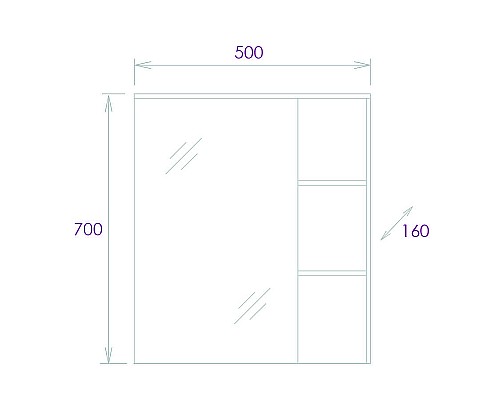 Зеркальный шкаф Onika Легран 50.00У 205022 Дуб галифакс