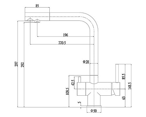 Смеситель для кухни ZorG Inox SZR-7039 GRAFIT Графит