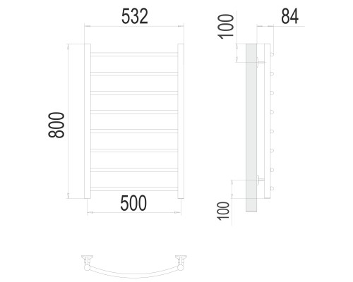 Полотенцесушитель Terminus Эконом Классик П8 500х800