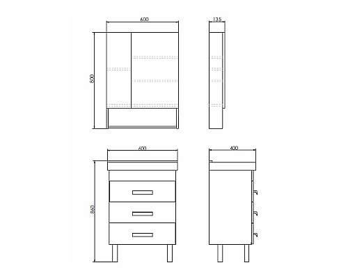 Зеркальный шкаф Comforty Никосия 60 00-00011199 Белый глянцевый