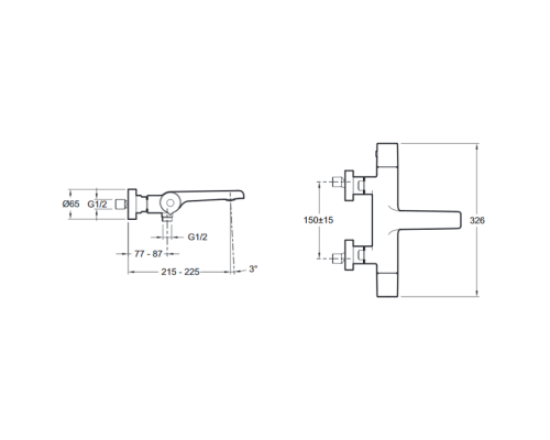 Термостатический настенный смеситель для ванныдуша Jacob Delafon E97386CP