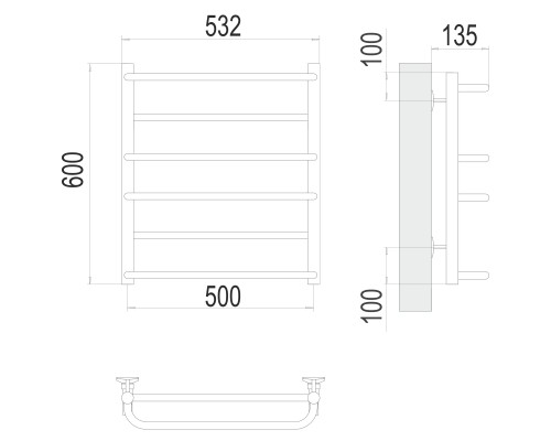 Полотенцесушитель Terminus Эконом Евромикс П6 500х600