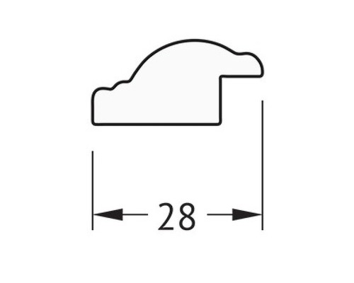 Зеркало Evoform Definite 148х68 BY 0759 в багетной раме - Витое серебро 28 мм