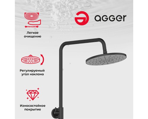 Душевая система Agger Thermo A2461144 Черная