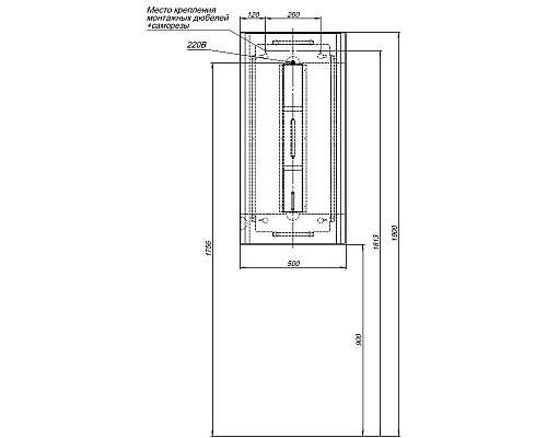 Зеркало Allen Brau Infinity 50 1.21021.BL с подсветкой Черное с сенсорным выключателем