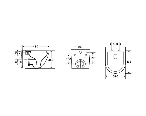 Унитаз CeramaLux 2197 подвесной Белый с сиденьем Микролифт