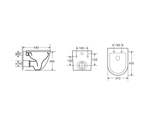 Унитаз CeramaLux 2197 подвесной Белый с сиденьем Микролифт