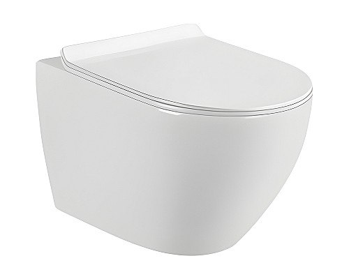 Унитаз CeramaLux 2197 подвесной Белый с сиденьем Микролифт