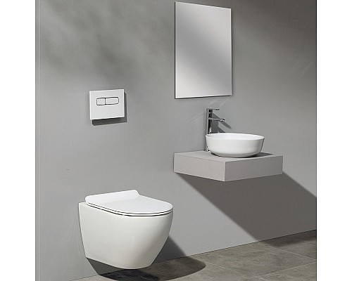 Унитаз CeramaLux 2197 подвесной Белый с сиденьем Микролифт