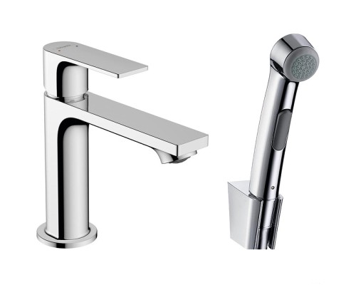 Смеситель для раковины Hansgrohe Rebris E с гигиеническим душем Хром