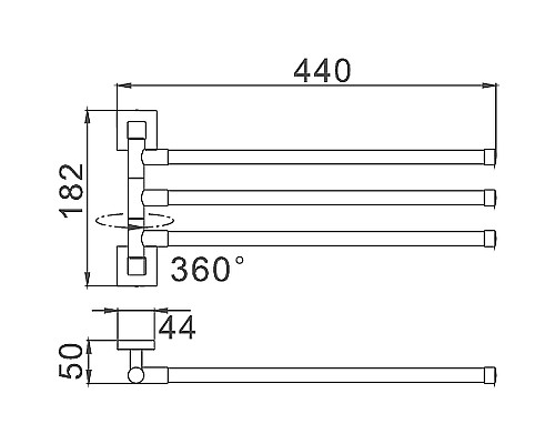 Полотенцедержатель Haiba HB8613 поворотный Хром