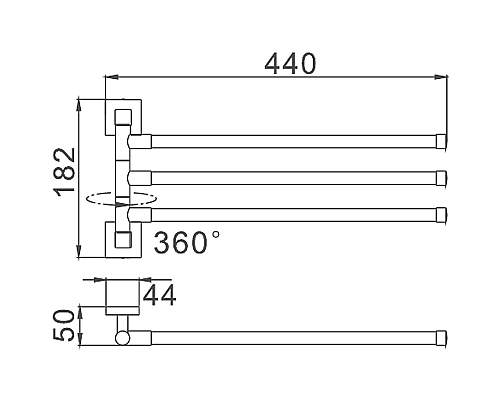 Полотенцедержатель Haiba HB8613 поворотный Хром