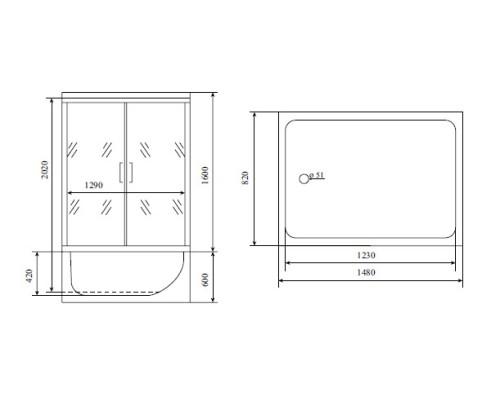 Душевой бокс Timo Lux 148x82 TL-1505 с гидромассажем