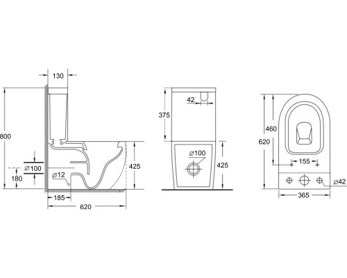 Сливной бачок Aquanet Cetus 2.0 C2