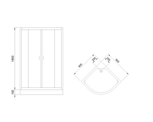 Душевой уголок Royal Bath HK 90х90 RB90HK-C с поддоном профиль Белый стекло матовое