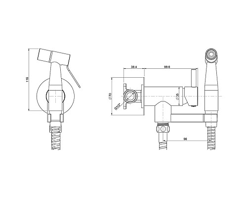 Гигиенический душ со смесителем Paini Isola ISCR442 Хром