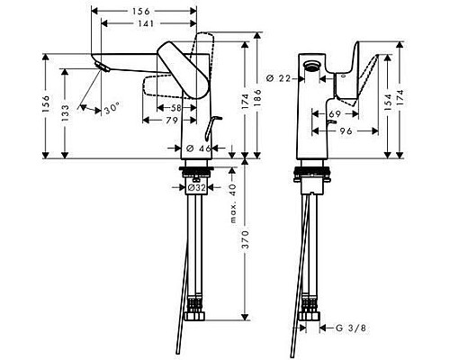 Смеситель для раковины Hansgrohe Talis E 71754000