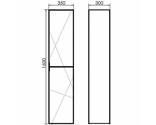 Шкаф пенал Comforty Мерано 35 00-00008479 подвесной Дуб дымчатый