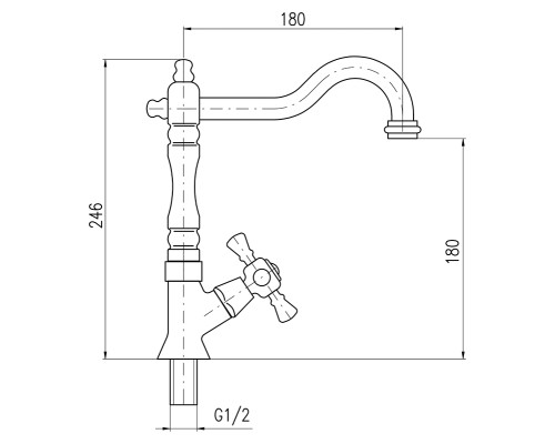 Кран для одного типа воды Rav Slezak Morava retro MK194/8 хром