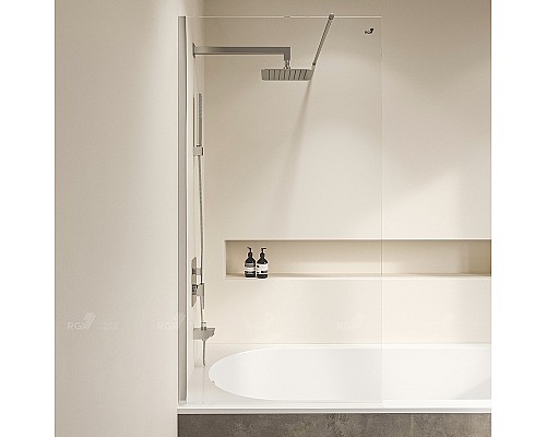 Шторка на ванну RGW Screens SC-050 80х150 351105008-11 профиль Хром стекло прозрачное