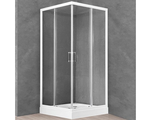 Душевой уголок Royal Bath HP 90х90 RB90HP-T с поддоном профиль Белый стекло прозрачное