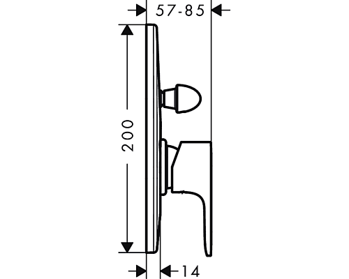 Смеситель для душа Hansgrohe Rebris S 72449670 Черный матовый