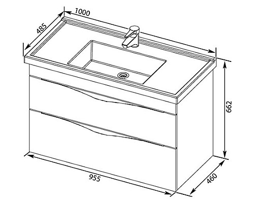 Тумба под раковину Aquanet Эвора 100 183003 подвесная Дуб антик
