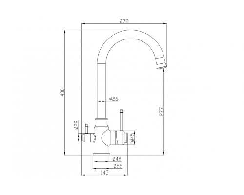 Смеситель для кухни ZORG Steel Hammer