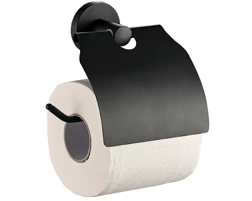 Держатель туалетной бумаги Haiba HB8703 с крышкой Черный