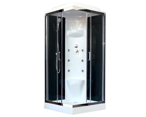 Душевая кабина Royal Bath HP 90х90 с гидромассажем задняя стенка Черная