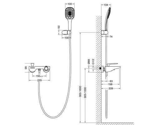 Смеситель для ванны Timo Helmi 4024/03Y Черный