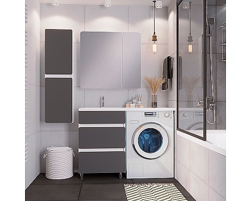 Тумба под раковину Stella Polar Корделия 60 SP-00001043 Серая Белая