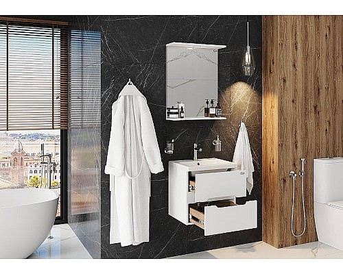 Тумба под раковину Onika Айленд 50.13 105021 подвесная Белая