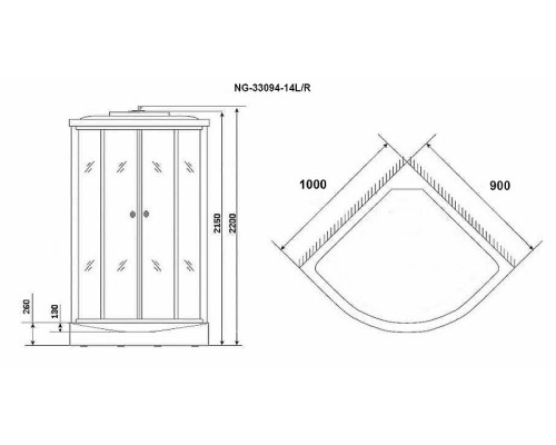 Душевая кабина Niagara Classic 100х90 L NG-33094L без гидромассажа