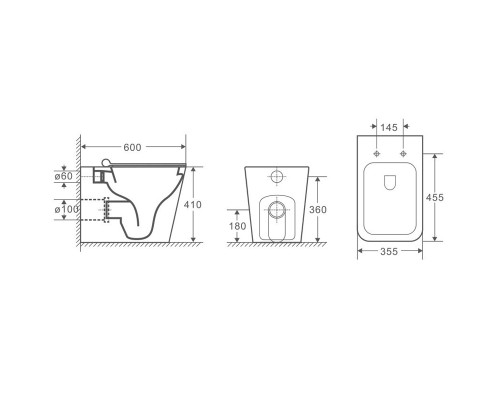 Унитаз Grossman GR-PR4414S приставной с сиденьем Микролифт