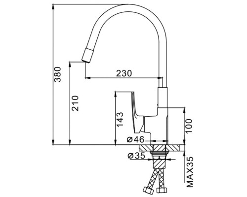 Смеситель для кухни Frap F4453-05 Зеленый