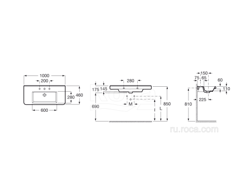Раковина Roca Dama-N 100х46 327780000